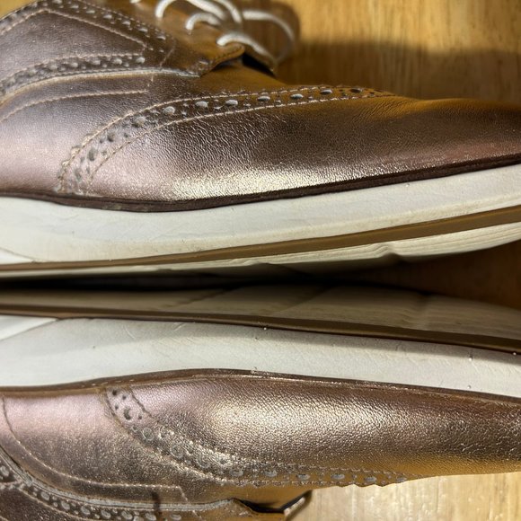 Womens Cole Haan Grand Evolution Rose Gold Laced Brogue Leather Shoes 8.5 * - Picture 13 of 13